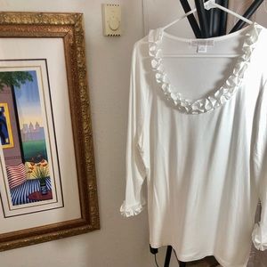 Lovely and soft statement top - perfect under a blazer!